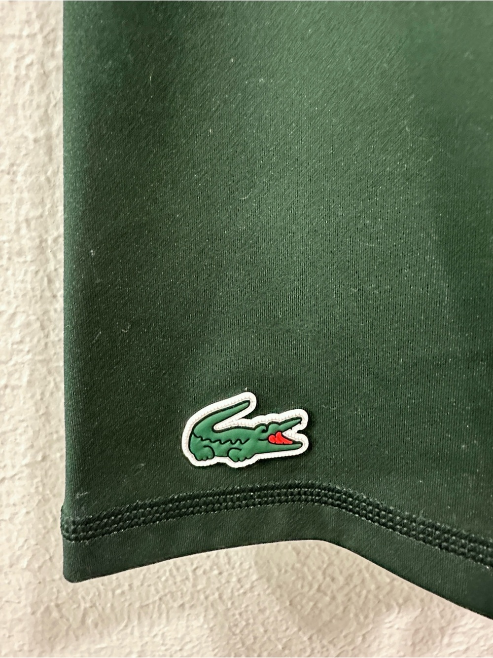 Lacoste White Tennis Dress with Green Trim and Dark Green Shorts set - Picture 12 of 13